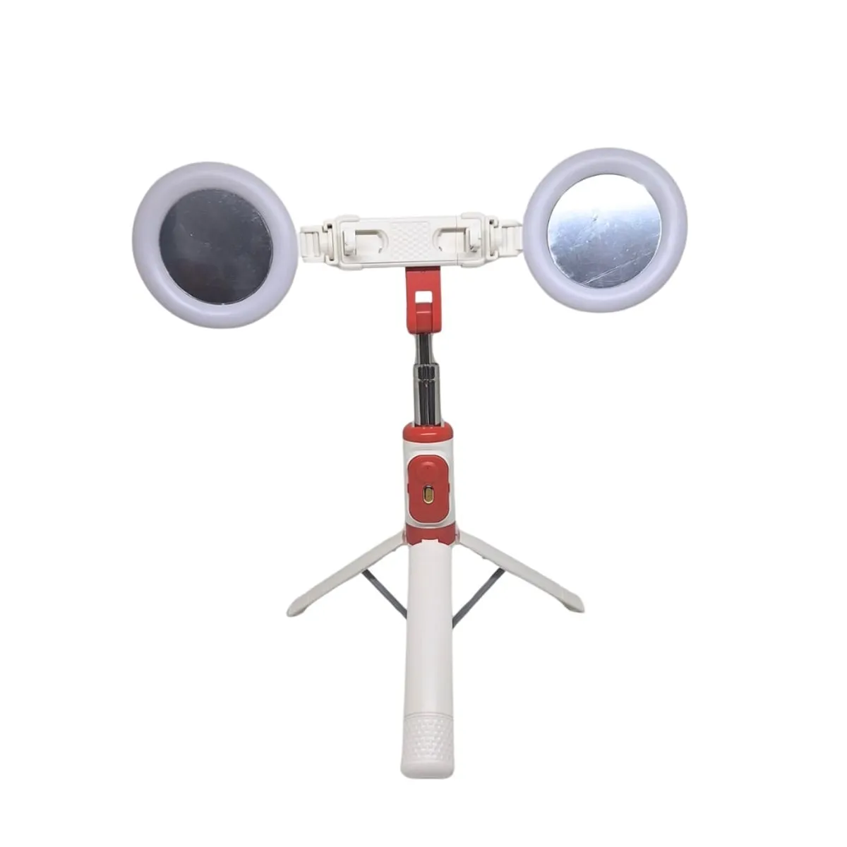 GENERICO - Palo Selfie Bluetooth  Doble Luz Led 110cm Blanco