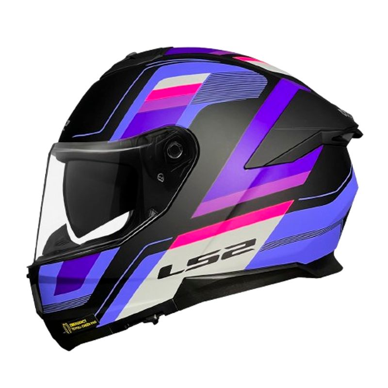 LS2 - CASCO MOTO LS2 FF808 VINTAGE NEGRO MATE PURPURA TALLA ¨L¨