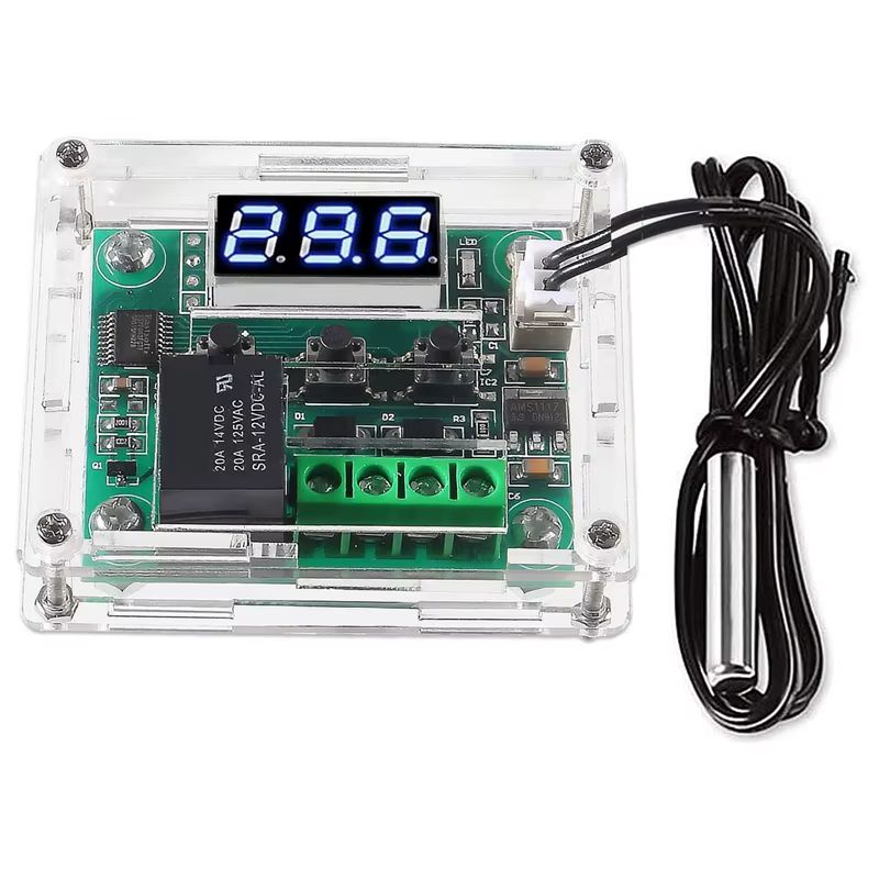 GENERICO - TERMOSTATO CONTROLADOR DE TEMPERATURA W1209 12V + CASE ACRILICO
