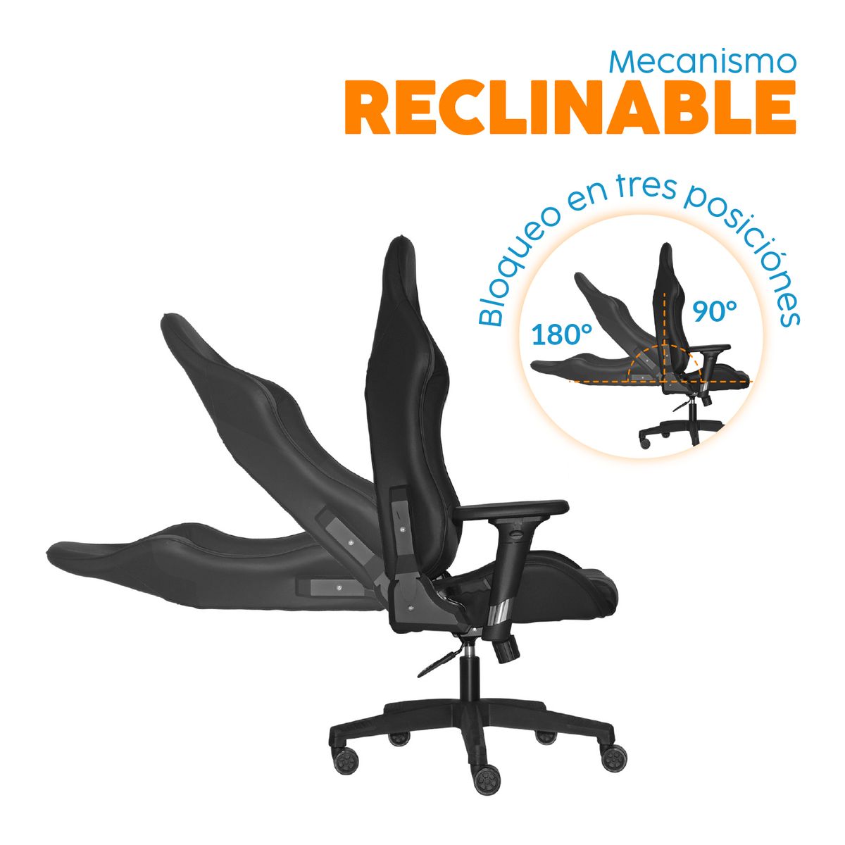 BONNO - Sillón Gamer Sail PU Negro Ergonómico Bonno