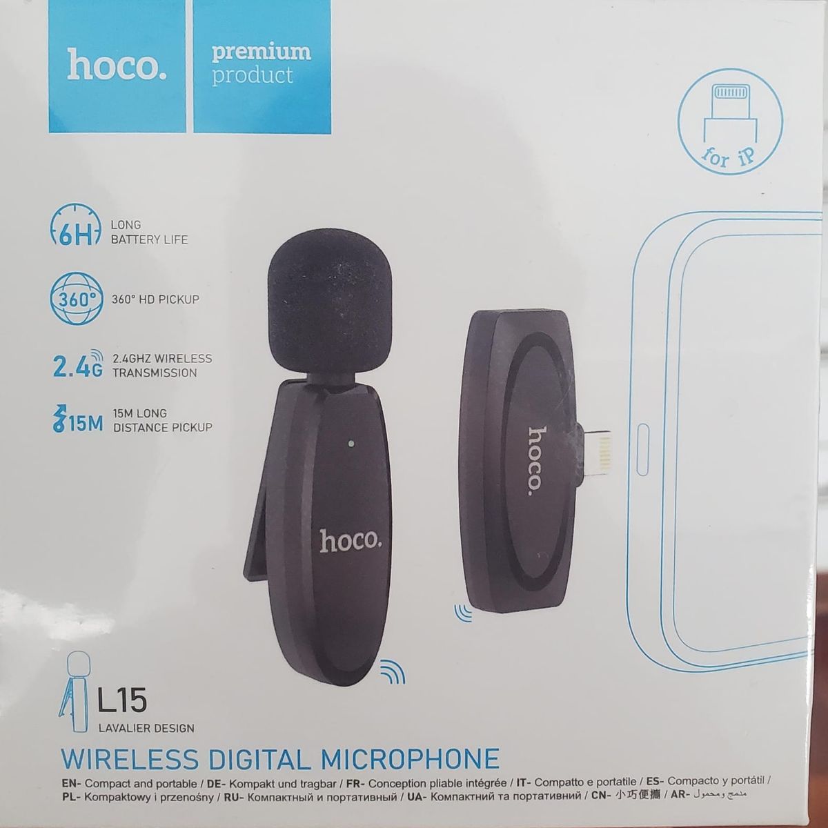 HOCO - Micrófono Inalámbrico Hoco L15 Calidad de Audio Profesional - iPhone