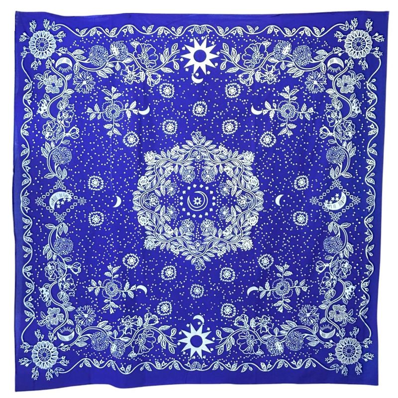 GENERICO - Mandala Manta para Playa Paris Azúl Indigo de Algodón