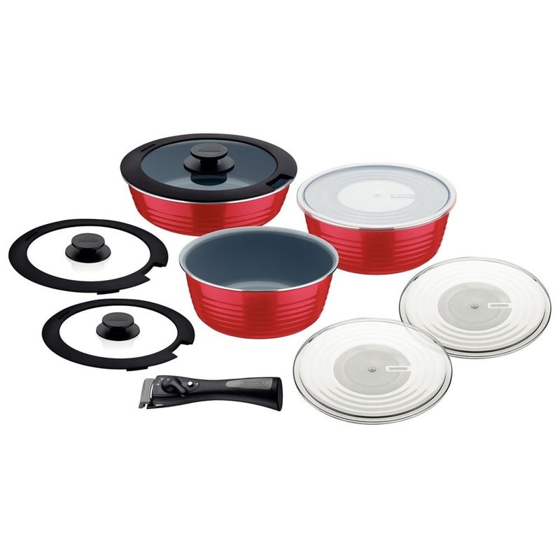 TRAMONTINA - Juego de Ollas Tramontina de aluminio Multiuso Rojo x10 piezas Itria