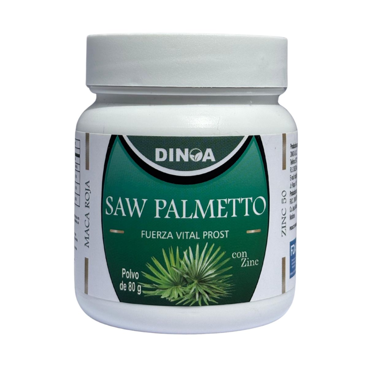 DINOA - Saw Palmetto pote de 80g Dinoa -Salud Prostática y Urinario