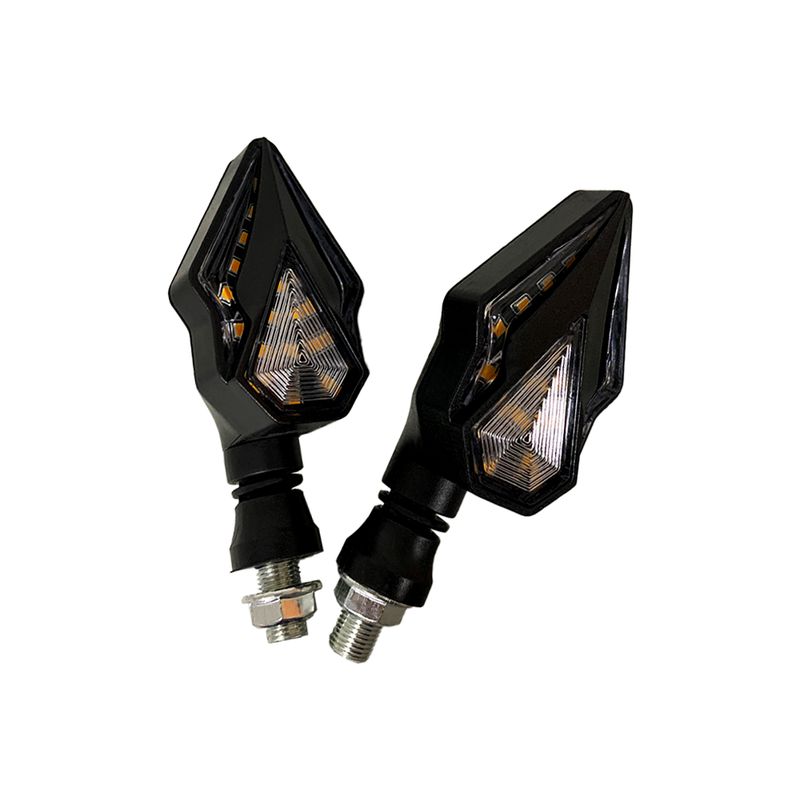 GENERICO - Direccionales Led Moto 2pcs Modelo Running Luz Azul y Ámbar