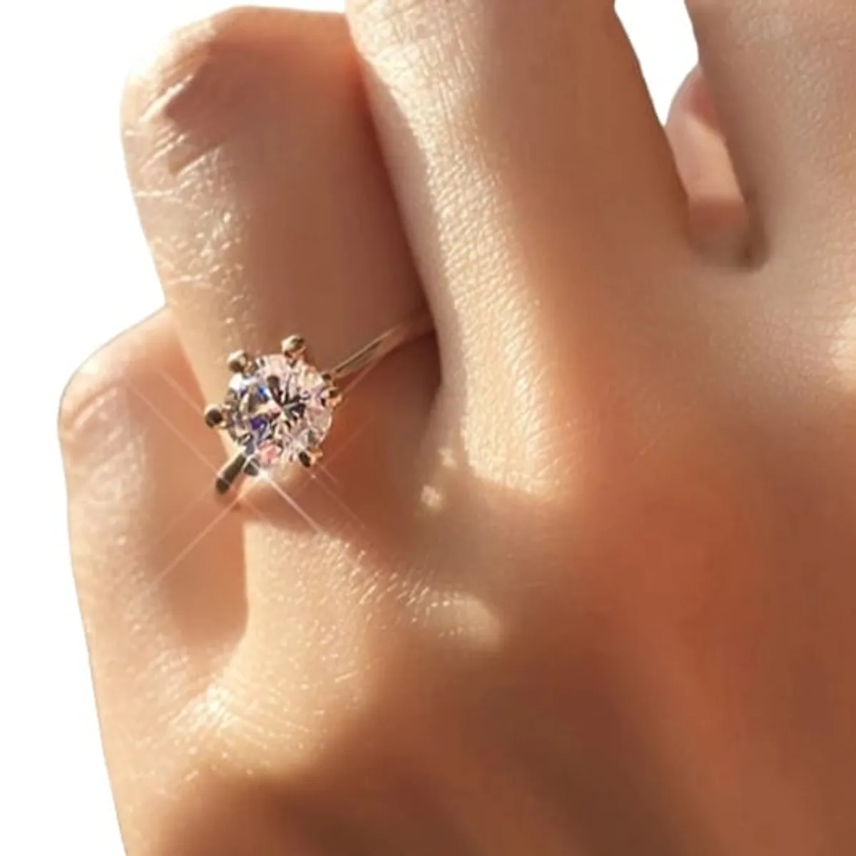 GENERICO - Anillo Promesa Compromiso Solitario Bañado 18K San Valentín Genieka