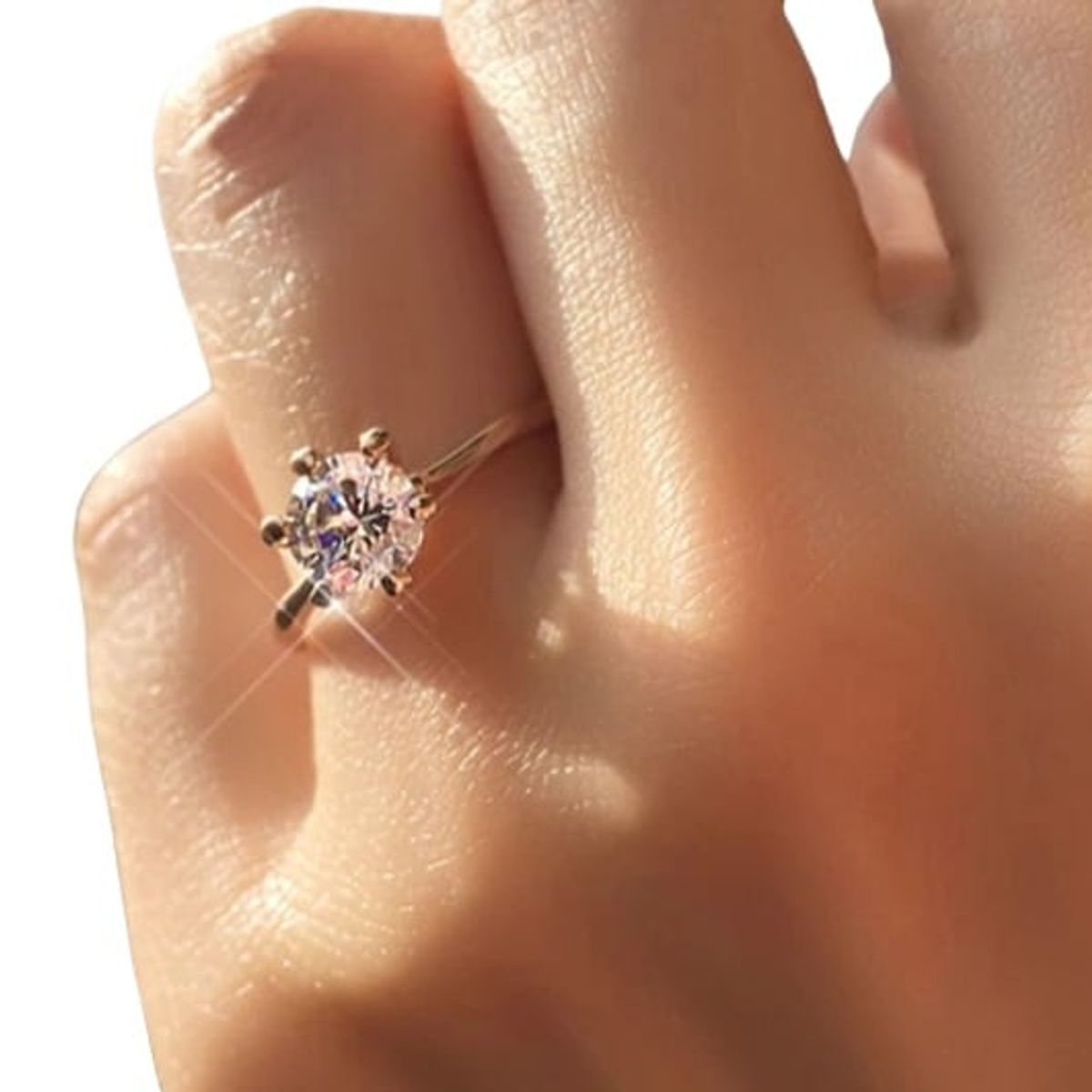 GENERICO - Anillo Promesa Compromiso Solitario Bañado 18K San Valentín Genieka