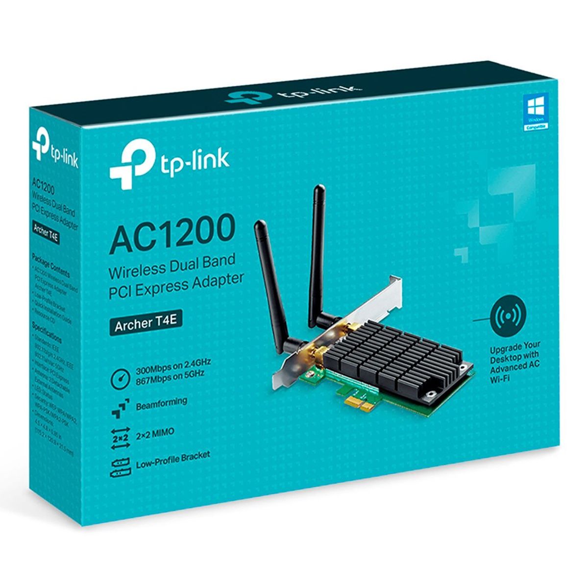 TP LINK - TP-LINK ARCHER T4E Adaptador inalámbrico PCIe AC1200 Dual Band