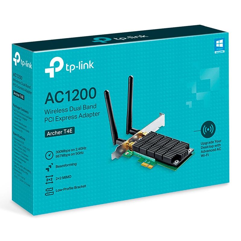 TP LINK - TP-LINK ARCHER T4E Adaptador inalámbrico PCIe AC1200 Dual Band