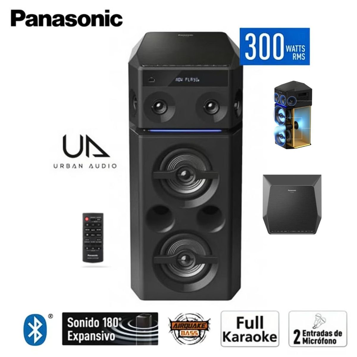 PANASONIC - Parlante tipo torre Panasonic 300w SC-UA30PU-K