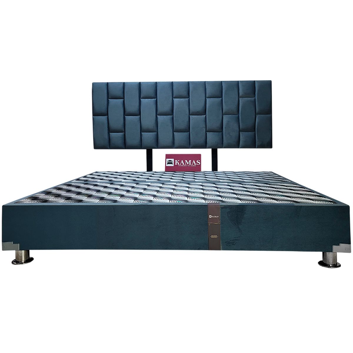 KAMAS - CAMA TARIMA KAMAS KING + CABECERA AÉREA PISAC - PLOMO OSCURO
