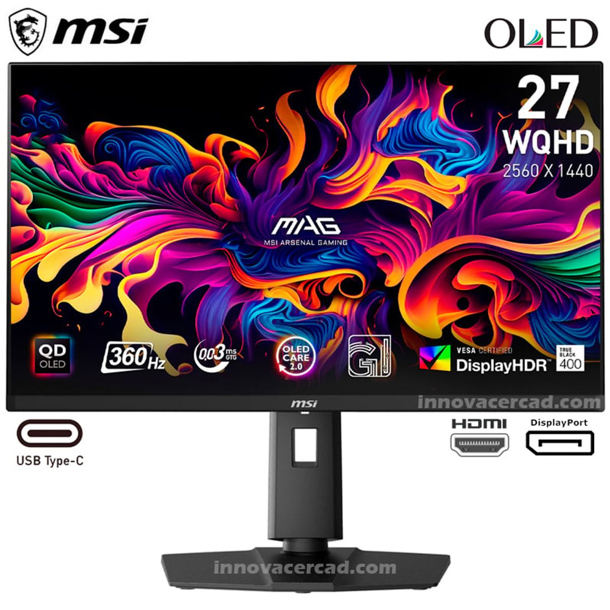 MSI - Monitor MSI MAG 271QPX, 27 OLED, 2560x1440 QHD) 0.03ms, 360Hz, HDR 400