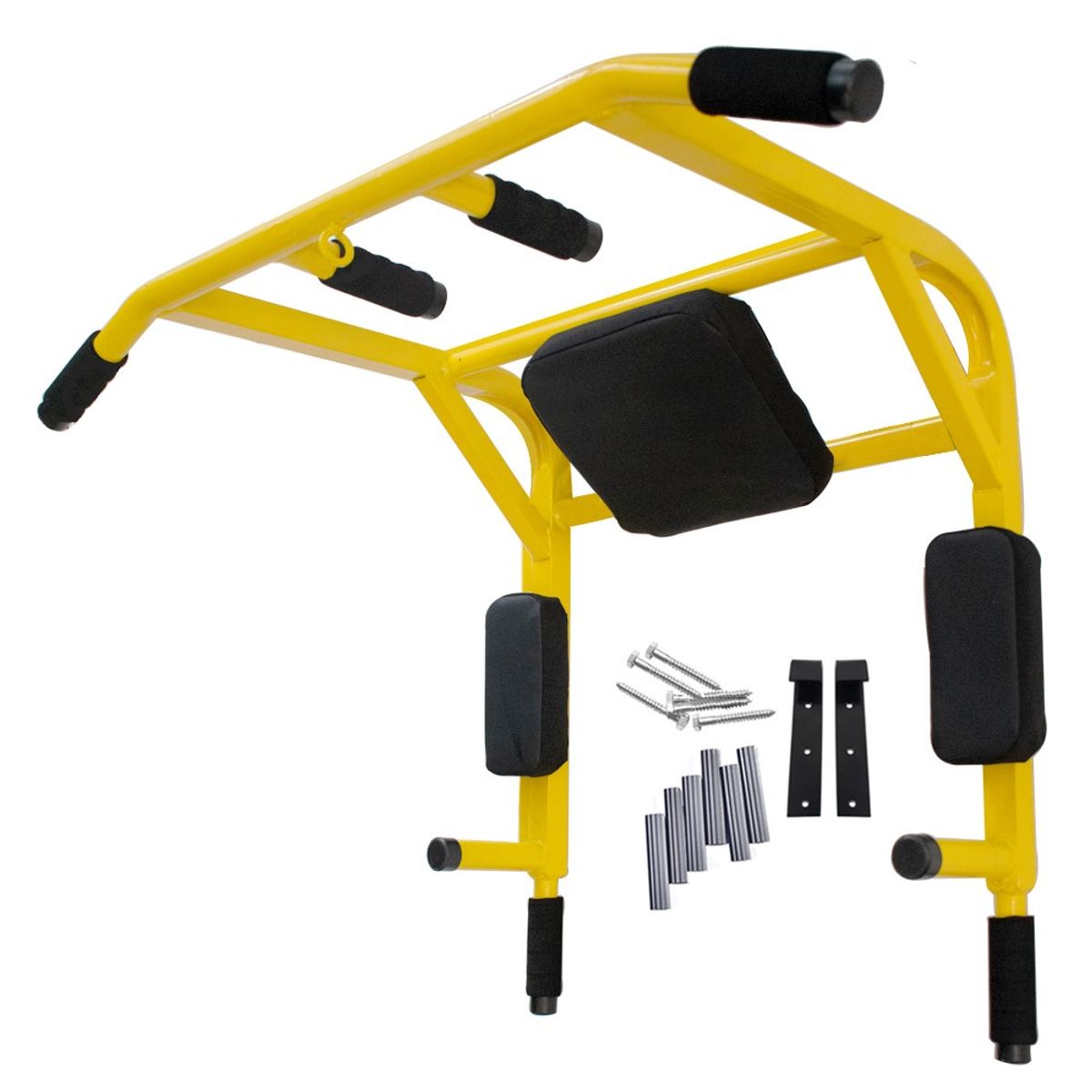 HOLGU - Barra Dominadas 15 en 1 Amarilla Premium + Guantes Gym