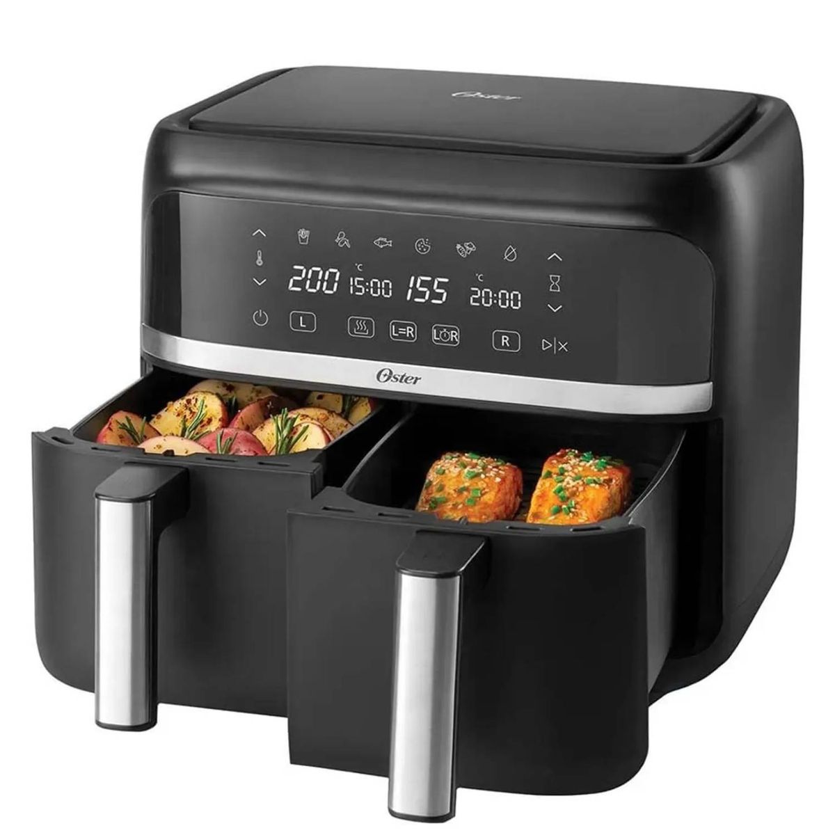 OSTER - Freidora de aire dual Oster® de 76L con recubrimiento DiamondForce CKSTAF7MCDDF