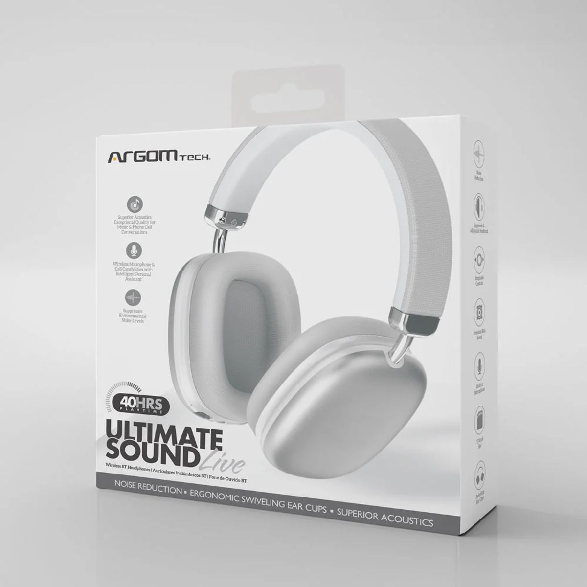 ARGOMTECH - AUDIFONOS ULTIMATE SOUND LIVE BLANCO