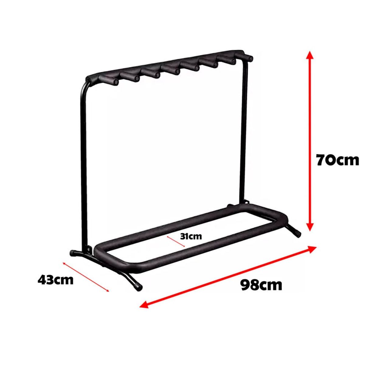 GENERICO - Soporte Parante para 7 Guitarras Lineal.