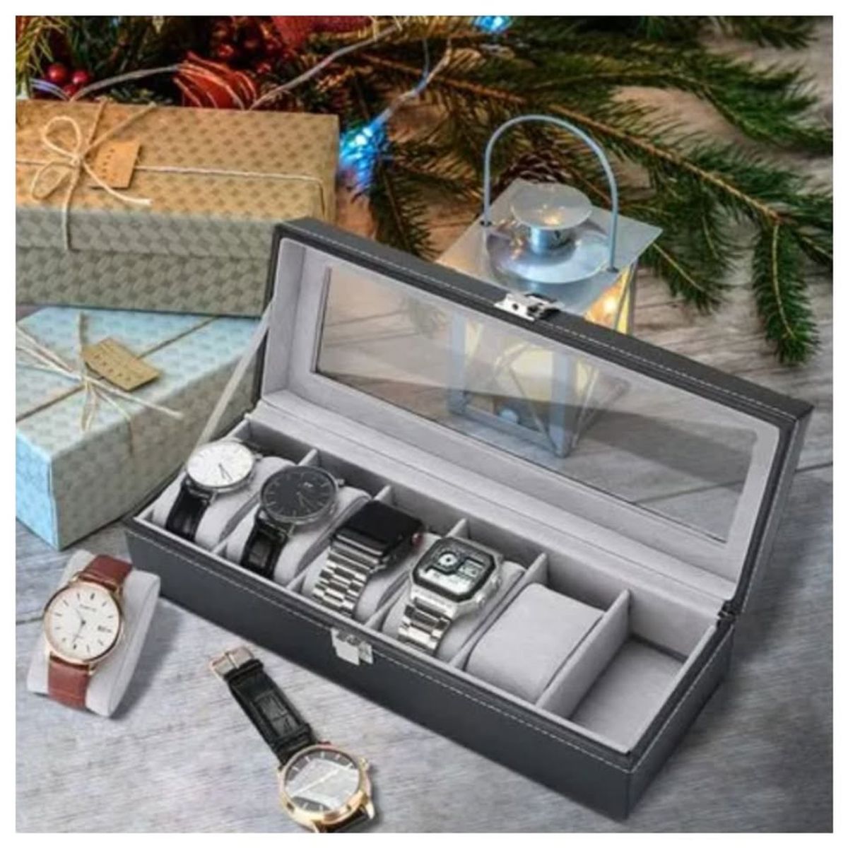 GENERICO - Organizador de Relojes Capacidad para 6 Relojes