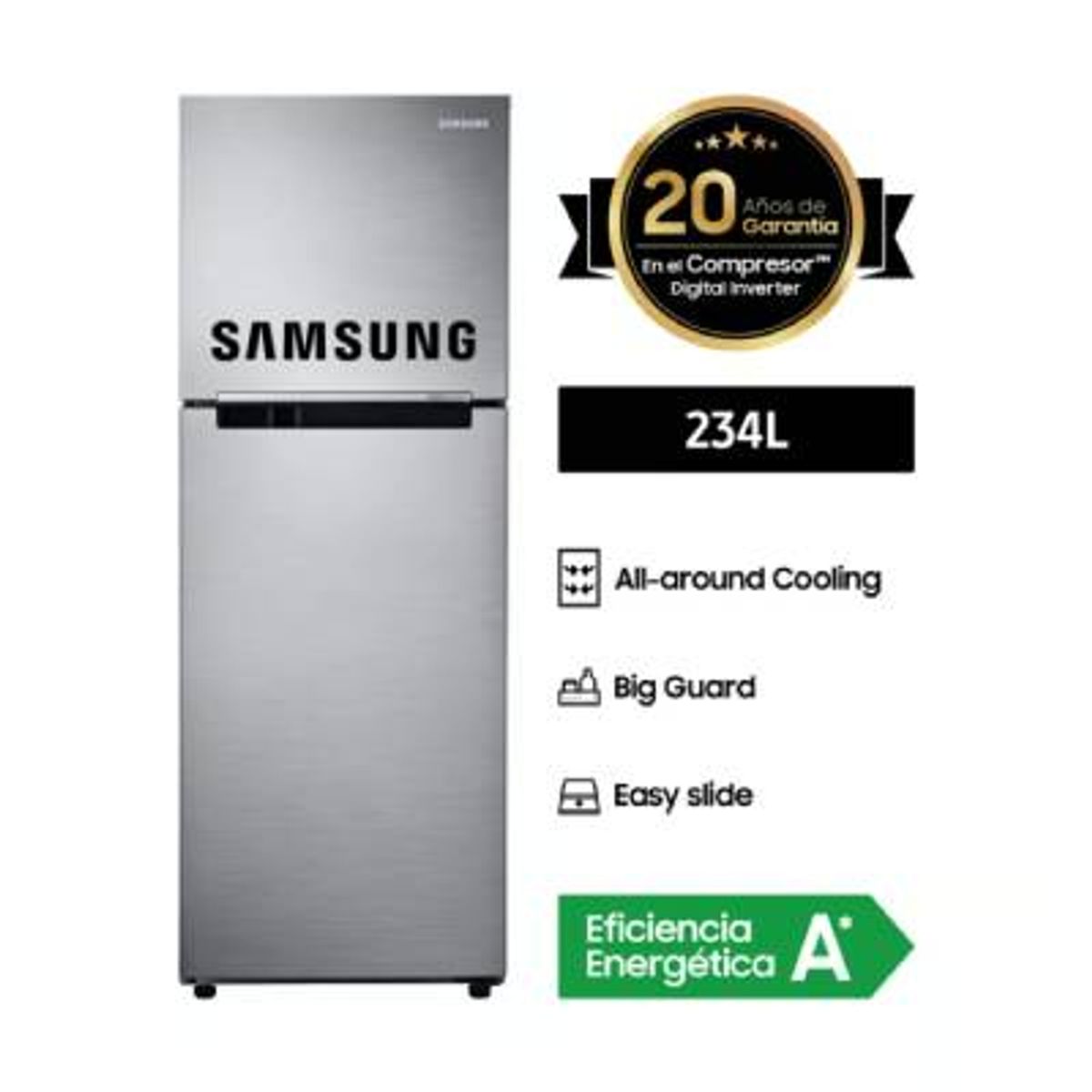 SAMSUNG - Refrigeradora Samsung 234 Lt RT22FARADS8