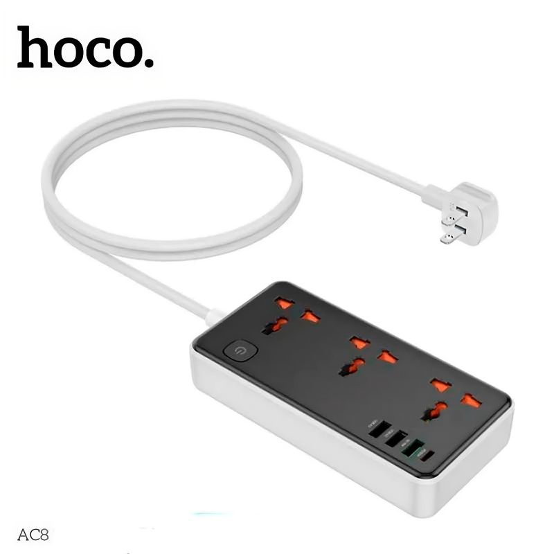 HOCO - Extension Socket Hoco Ac8 30w Puesto Usb A - Tipo C