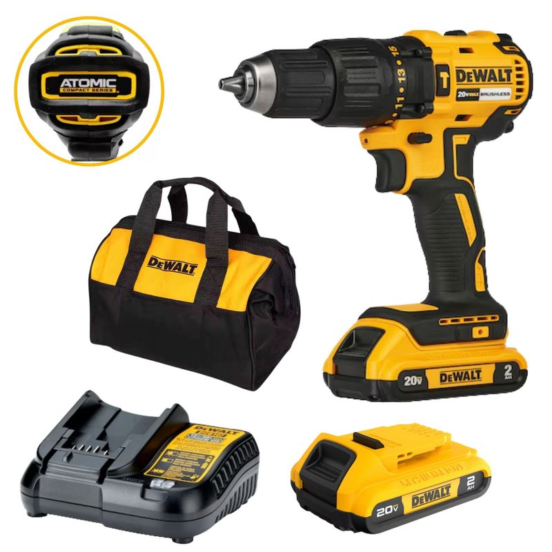 DEWALT - Taladro Percutor Inalámbrico Dewalt 12 20V BRUSHLESS ATOMIC DCD709D2