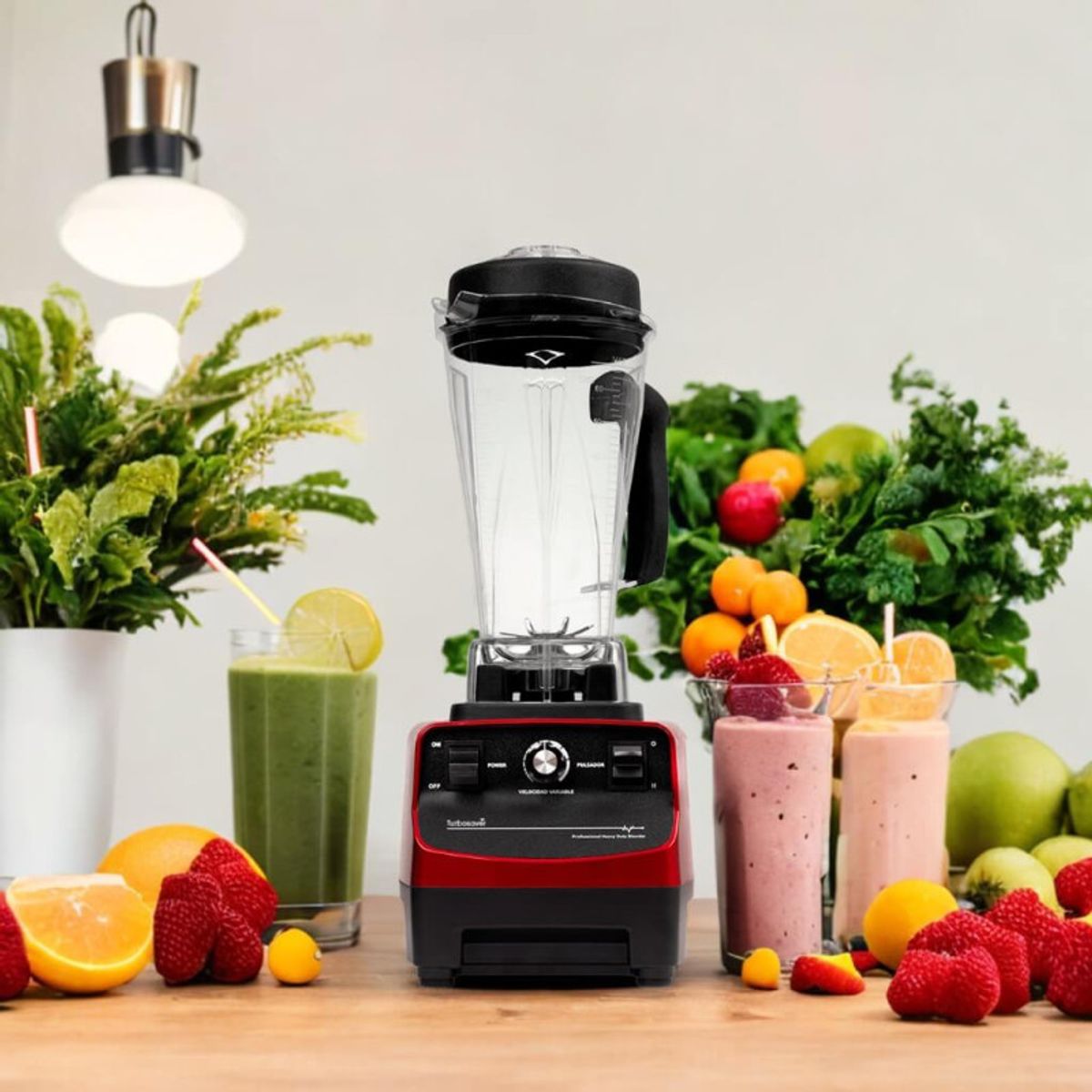 TURBOSAVER - Licuadora profesional 2 lts roja tb-76