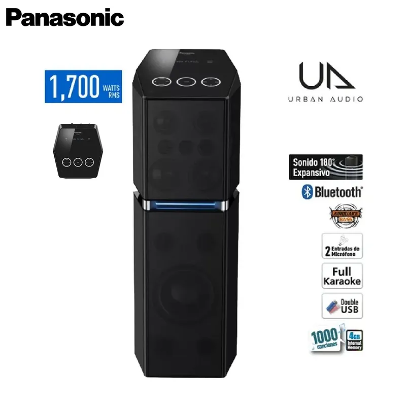PANASONIC - Equipo de Sonido Panasonic SC-UA70PU-K ONE BOX 1700 Watts RMS Negro