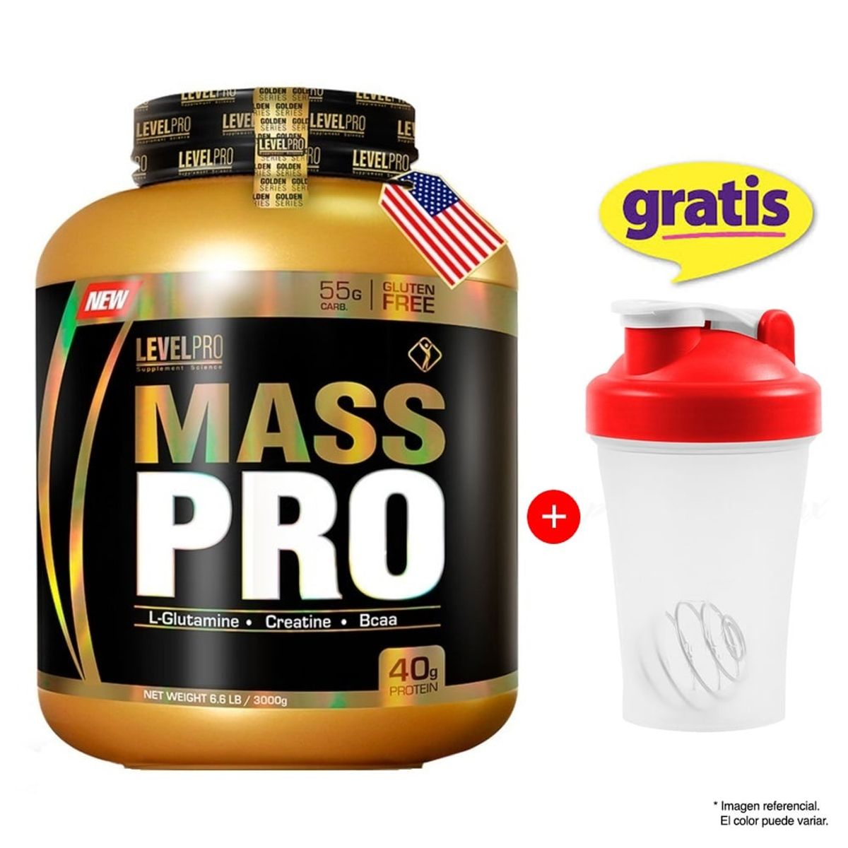 LEVEL PRO - Proteína Suero de Leche Mass Pro 3kg Chocolate