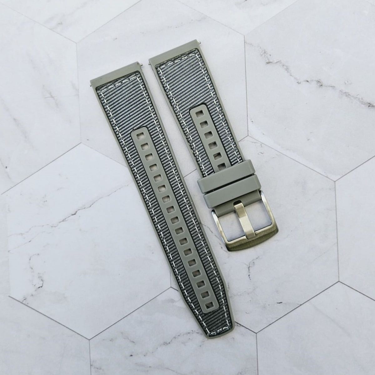 GENERICO - Correa Nylon con Silicona para REDMI WATCH 5 ACTIVE - LITE - Gris