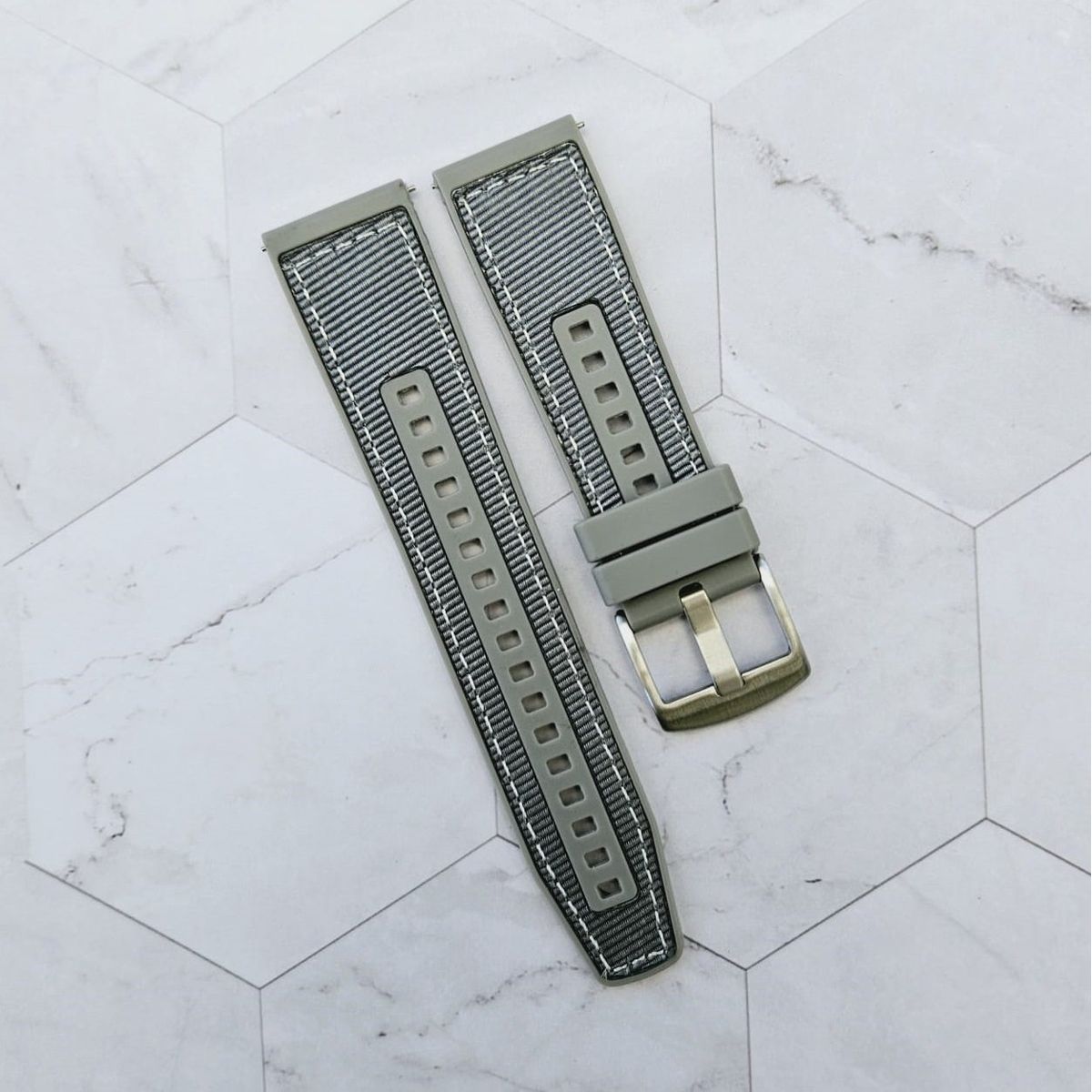 GENERICO - Correa Nylon con Silicona para REDMI WATCH 5 ACTIVE - LITE - Gris