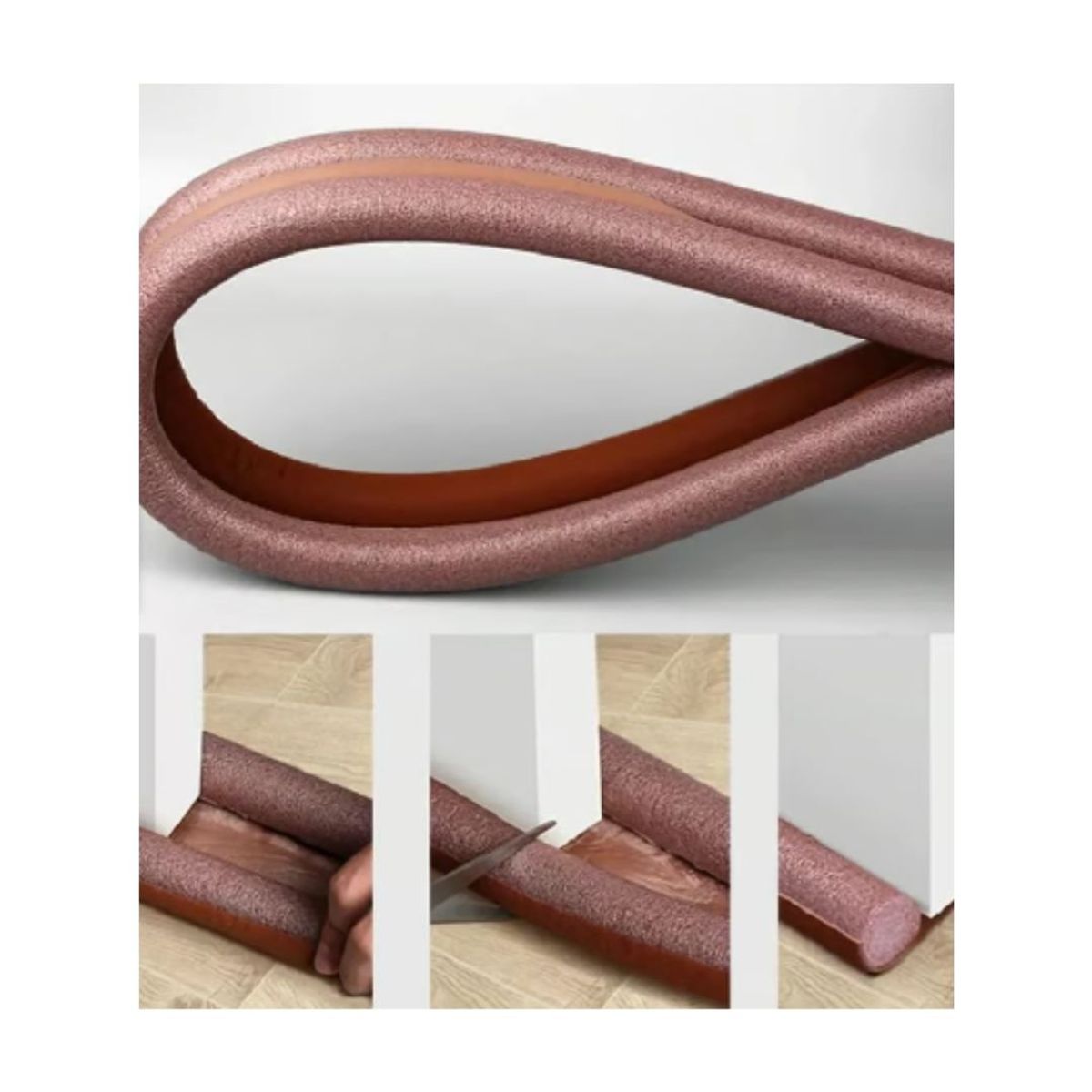 GENERICO - BURLETE PROTECTOR DE PUERTA MARRÓN