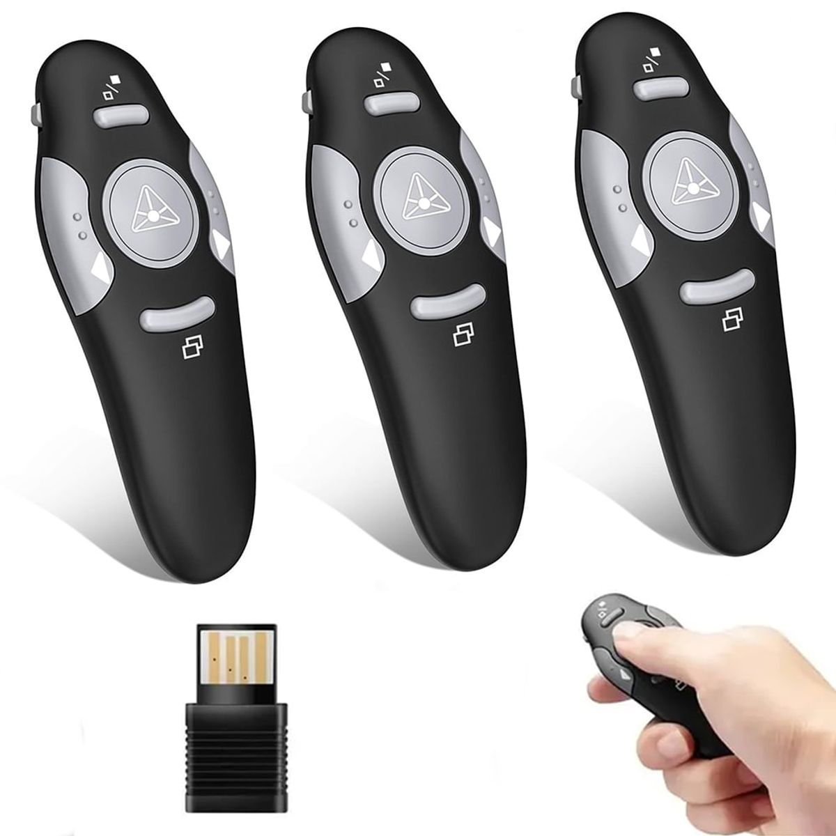 GENERICO - kit 3 Puntero Presentador de Diapositivas Inalambrico laser
