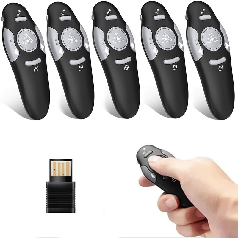 GENERICO - kit 5 Puntero Presentador de Diapositivas Inalambrico laser
