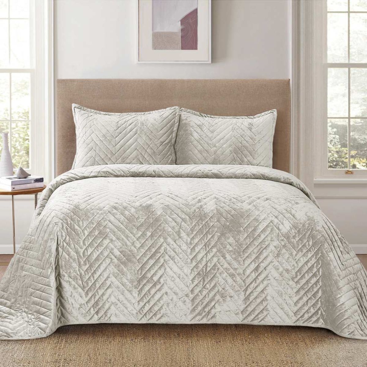 SALA FABULOSA - Edredón Aura Talla Queen + 2 Fundas de Almohada - Gris sofisticado