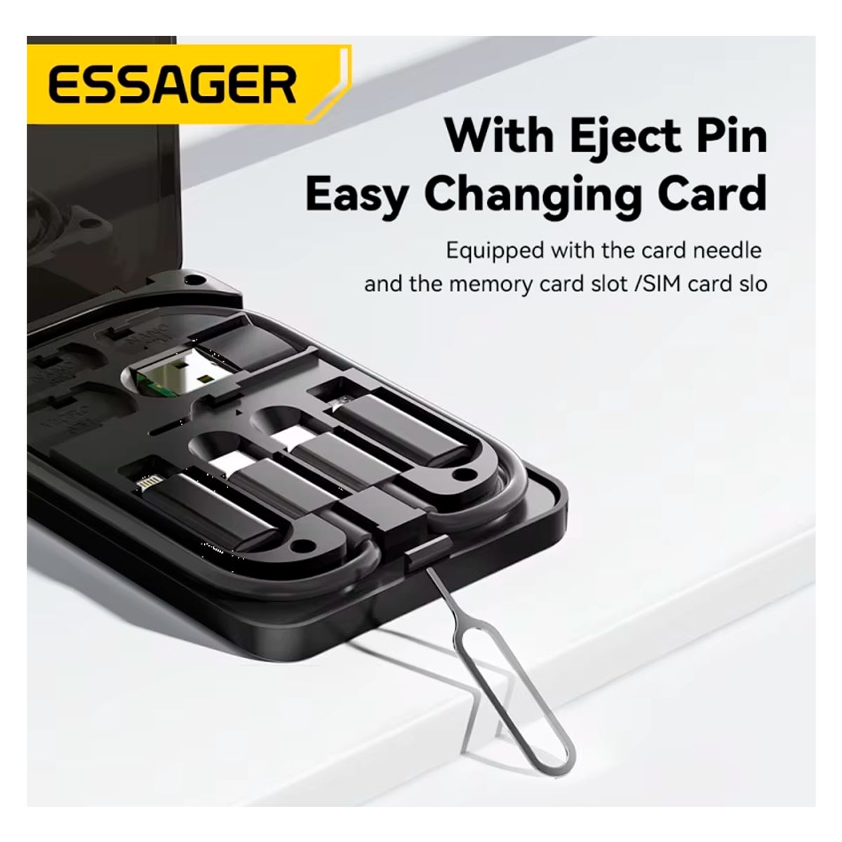 ESSAGER - Cable de datos 4en1 carga rápida Usb C Multifuncion