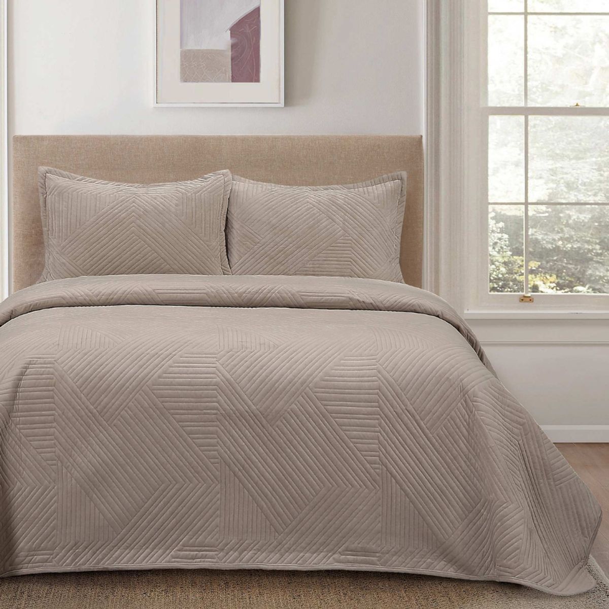 SALA FABULOSA - Edredón Duna Talla Queen + 2 Fundas de Almohada - Arena suave