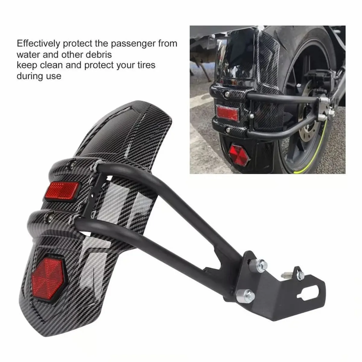 GENERICO - TAPABARRO FIBRA DE CARBONO UNIVERSAL PARA MOTO