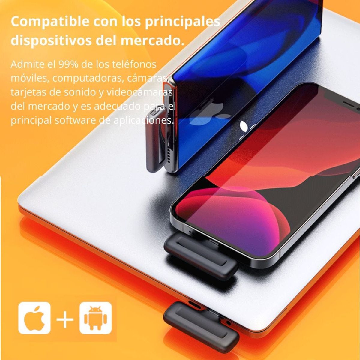 OEM - Micrófono Solapero Inalámbrico Doble Lightning J13-IP Estuche de Carga