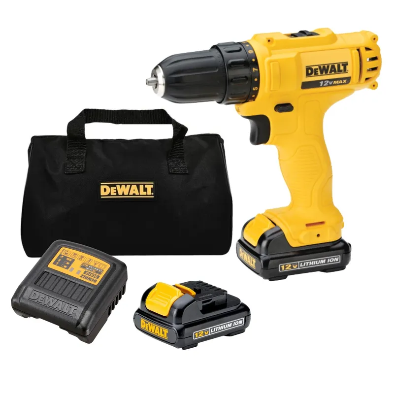 DEWALT - Taladro Atornillador Inalambrico 3/8" 12V, 2 baterias DCD700C2 Dewalt