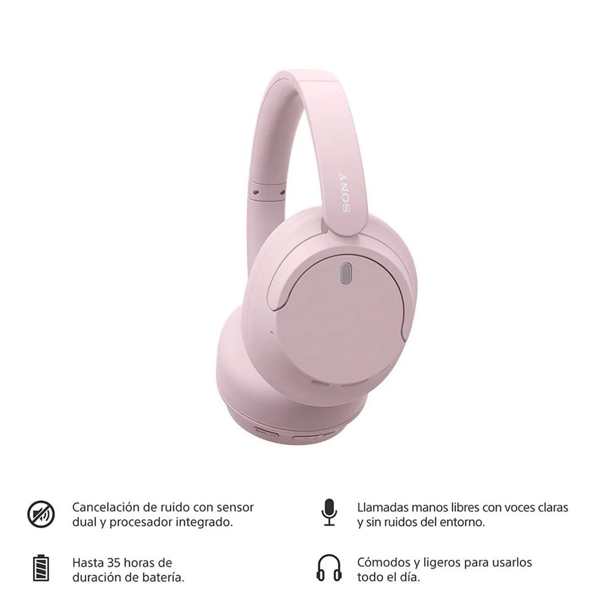 SONY - Sony Audífonos inalámbricos con noise cancelling WH-CH720N Rosa