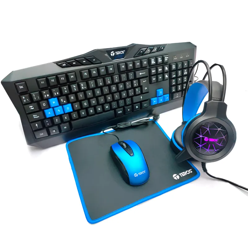 TEROS - Teros Combo Gamer Teclado Mouse Headset y Mouse Pad - TE-4050B