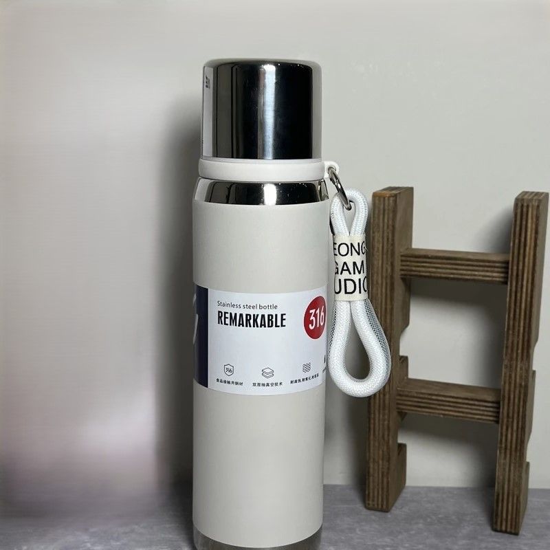 GENERICO - TERMO FIT DE ACERO INOXIDABLE PORTABLE 700ML - BEIGE
