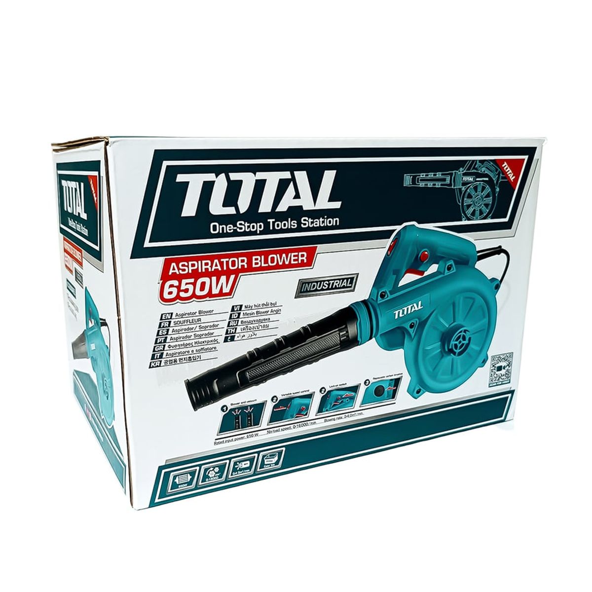 TOTAL TOOLS - Soplador Aspirador de Aire 650w industrial TOTAL Pc Laptop Limpieza