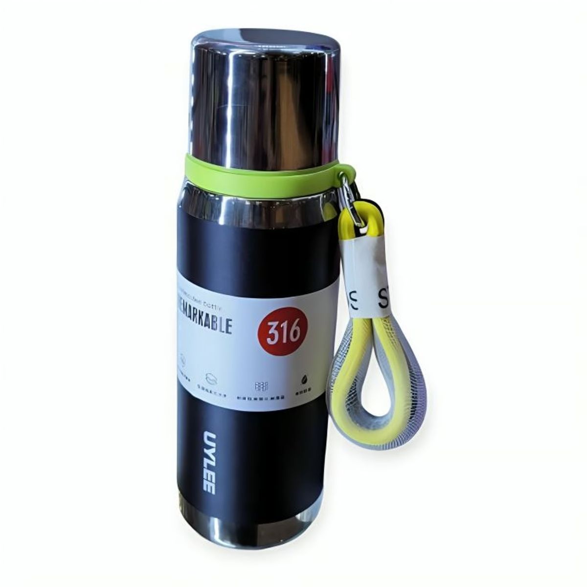 GENERICO - TERMO FIT DE ACERO INOXIDABLE PORTABLE 700ML - NEGRO