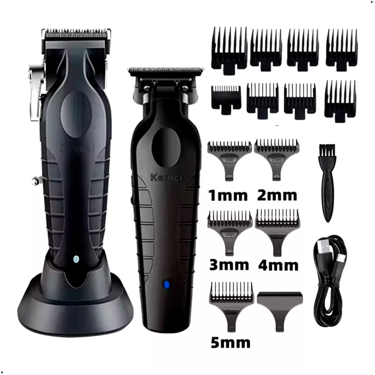 KEMEI - Combo Barberia Profecional Kemei Clipper 2296 Trimmer 2299 Shaver T95