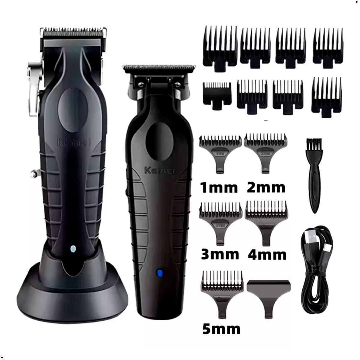 KEMEI - Combo Barberia Profecional Kemei Clipper 2296 Trimmer 2299 Shaver T95