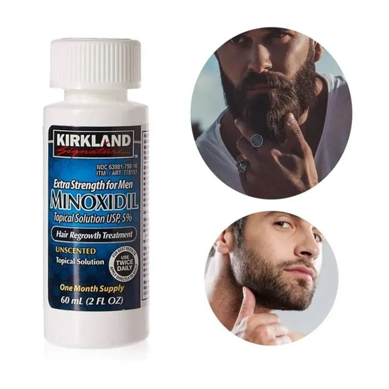 KIRKLAND - Minoxidil 5% Incluye Gotero para barba y cabello
