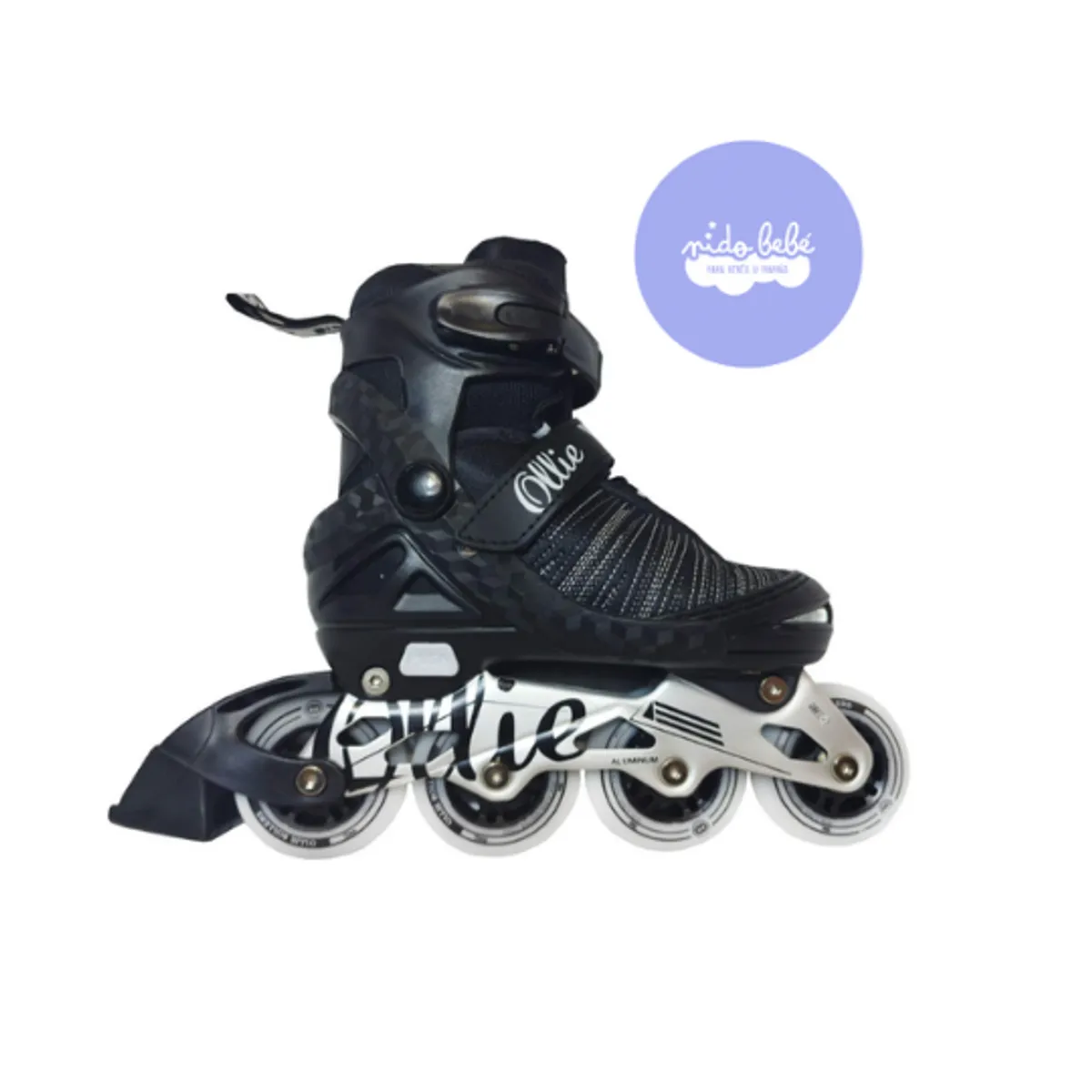 GENERICO - Patines para niña modelo lineal negro  talla 34-37