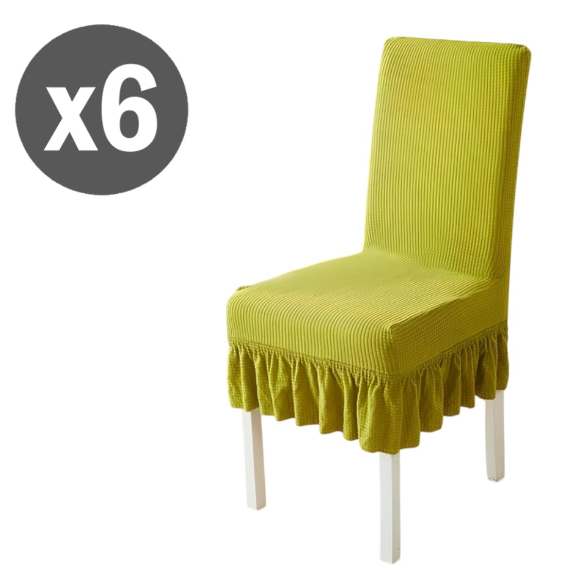 GENERICO - Kit x6 Fundas Verde para silla de comedor cubridor elástico