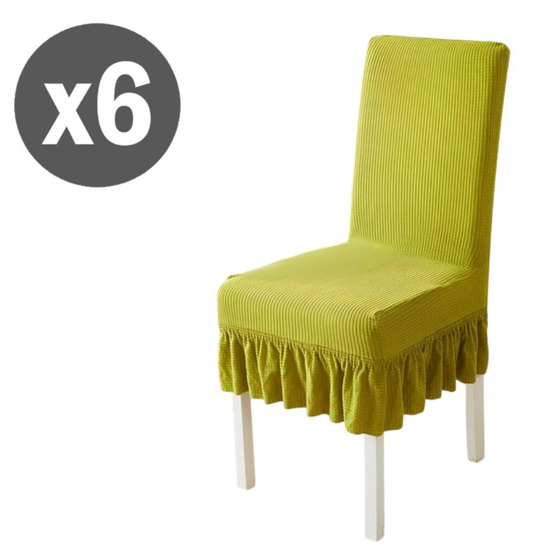 GENERICO - Kit x6 Fundas Verde para silla de comedor cubridor elástico