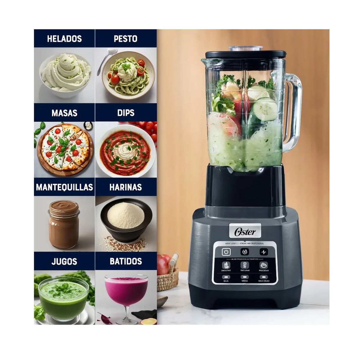 OSTER - Licuadora Oster BLSTXPG-BGW XTREME MIX y MAX CRUSH con Vaso Blend-N-Go